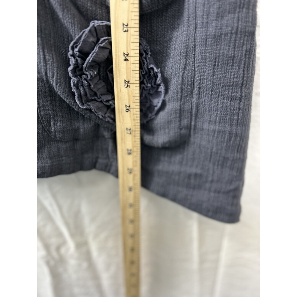 Soft Surroundings Crinkle Gauze Tunic XS Gray Rosette Pocket Boho Lagenlook - Picture 11 of 16